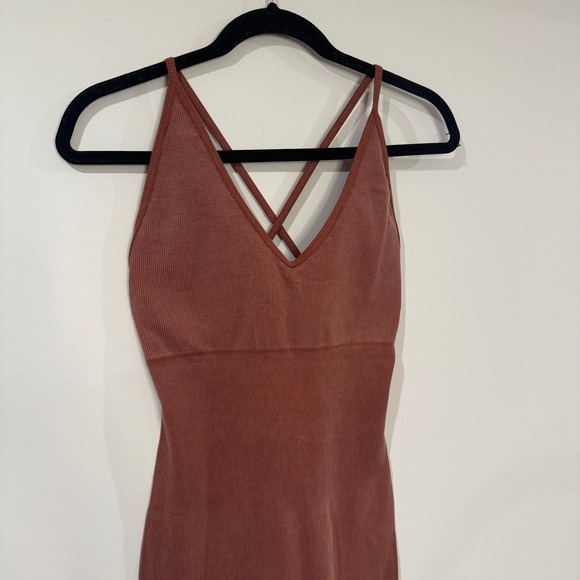 NWT PRETTY LITTLE THING Plus Rust Acid Wash Seamless Ribbed Strappy Unitard‎ XXL - Picture 3 of 9